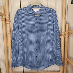 Buttoned Down Long Sleeve in Blue Check Print